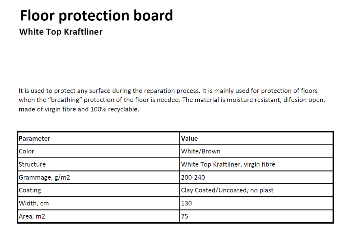 Billede af WLT hvid coatet afdækning 230g