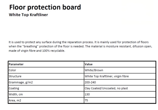 Billede af WLT hvid coatet afdækning 230g
