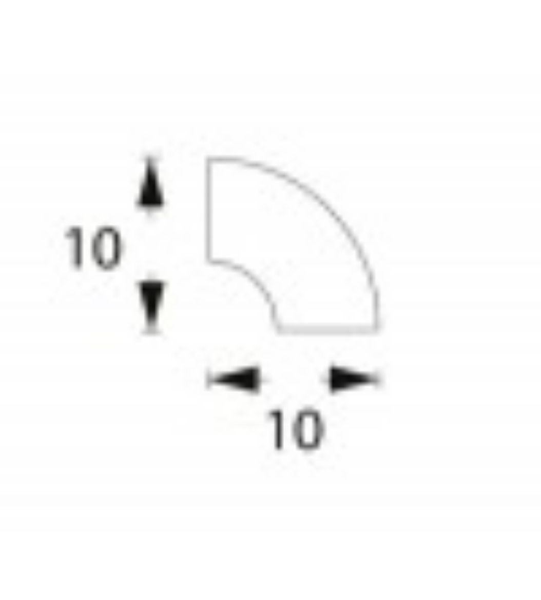 Billede af Stafliste hvid 10x10x3100 mm