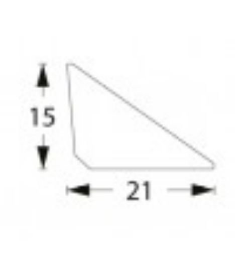 Billede af Fejeliste 15x21mm2500 mm hvid