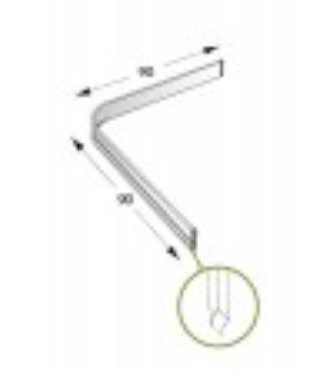 Billede af Vådrumsprofil. 1,30x1,30 hvid